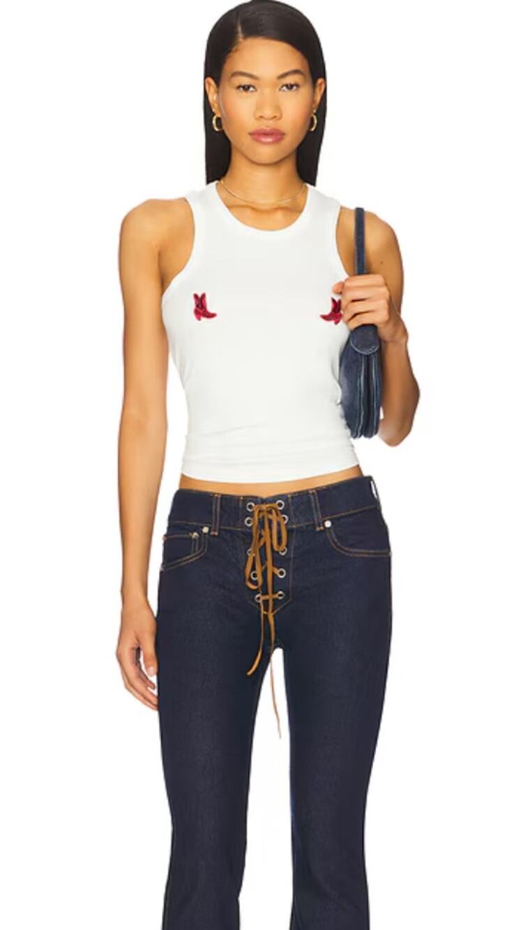 Understated Leather Nice Boots Tank Top, Small